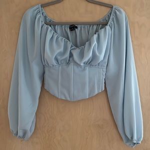 Long Sleeve Corset Crop Top